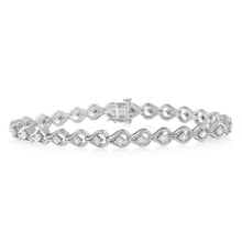 Load image into Gallery viewer, .925 Sterling Silver 1/4 Cttw Diamond Miracle-Set Teardrop Shaped 7â€ Link Bracelet (I-J Color, I3 Clarity)
