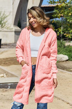 Load image into Gallery viewer, Red Double Take Full Size Hooded Teddy Bear Jacket with Thumbholes Ultra-Cozy &amp; Stylish Comfortable Outerwear
