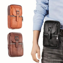 Load image into Gallery viewer, Men’s Genuine Leather Waist Bag Wallet
