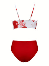 Load image into Gallery viewer, Coastal Flair V-Neck Bikini Set – Eye-Catching Random Print Two-Piece Chic Swimsuit with Spaghetti Straps High Cut Shorts and Ultra-Stretch Comfort – Women’s Summer Swimwear for Beach Days &amp; Casual Poolside Vibes
