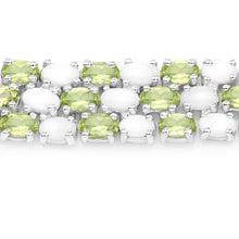 Load image into Gallery viewer, 19.73 Carat Genuine Opal and Peridot .925 Sterling Silver Bracelet
