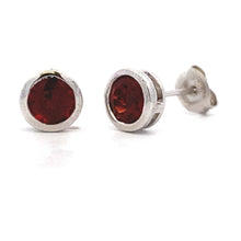Load image into Gallery viewer, Natural 1.20ct Garnet Stud Earrings Sterling Silver
