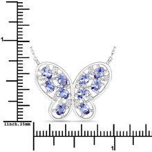 Load image into Gallery viewer, 1.86 Carat Genuine Tanzanite and White Zircon .925 Sterling Silver Necklace
