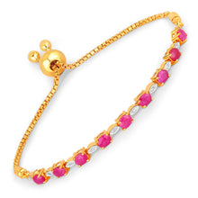 将图片加载到图库查看器，2.01 Carat Genuine Ruby and White Diamond .925 Sterling Silver Bracelet
