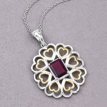 将图片加载到图库查看器，2.55 Carat Genuine Garnet .925 Sterling Silver Pendant
