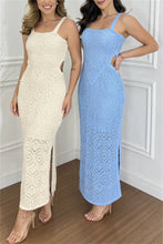 Load image into Gallery viewer, Sky Blue Cutout Side Maxi Dress Elegant Party Summer Long Dress For Girls
