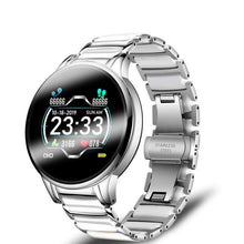 将图片加载到图库查看器，New Ceramic Smart Sport Fitness Watch For Women With Heart Rate Blood Pressure Monitor For Android and  IOS Sistems Sport Multifunctional Steel Belt Smartwatch
