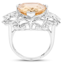 将图片加载到图库查看器，5.71 Carat Genuine Citrine .925 Sterling Silver Ring
