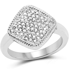 将图片加载到图库查看器，0.23 Carat Genuine White Diamond .925 Sterling Silver Ring
