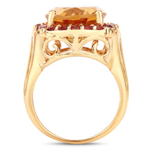Load image into Gallery viewer, 9.38 Carat Genuine Citrine and Orange Sapphire .925 Sterling Silver Ring
