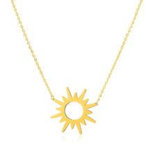 将图片加载到图库查看器，14K Yellow Gold Sunburst Necklace
