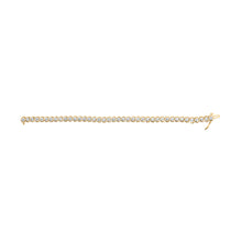 Load image into Gallery viewer, 10K Yellow Gold 3 cttw Round-Cut Diamond Spiral Link 7.50" Bracelet (I-J Color, I1-I2 Clarity)
