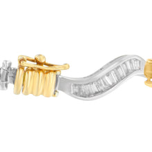 将图片加载到图库查看器，Original Classics 10K Two-Tone Gold Baguette Cut Diamond Spiral Bracelet (2.00 cttw, H-I Color, I1-I2 Clarity)
