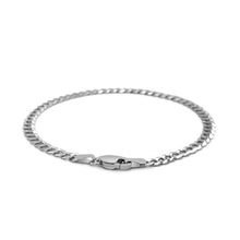 Load image into Gallery viewer, 3.6mm 14k White Gold Solid Curb Bracelet
