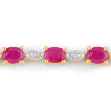 将图片加载到图库查看器，2.01 Carat Genuine Ruby and White Diamond .925 Sterling Silver Bracelet
