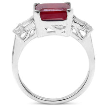将图片加载到图库查看器，4.30 ct. t.w. Glass Filled Ruby and White Topaz Ring in Sterling Silver
