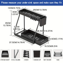 将图片加载到图库查看器，2-Piece Under Sink Organizer with Sliding Shelves – Multi-Purpose Storage Rack
