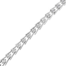 将图片加载到图库查看器，.925 Sterling Silver Diamond Miracle-Set Double Swoosh Milgrain Style Tennis Bracelet (1/2 cttw, I-J Color, I3 Clarity) - Size 7.75"
