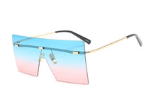Load image into Gallery viewer, Oversized Luxury Graduent Elegnat Woman and Lady Sunglasses In Retro Vintage Modern Style Sunglasses  Rimless Eyewear oculos de sol SUnglasses With UV400Protection
