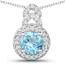 Load image into Gallery viewer, 3.24 Carat Genuine Blue Topaz and White Topaz .925 Sterling Silver Jewelry Set
