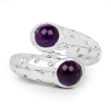 Load image into Gallery viewer, 2.31 Carat Genuine Amethyst and White Topaz .925 Sterling Silver Ring
