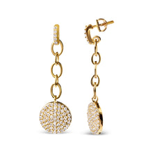 Load image into Gallery viewer, 18K Yellow Gold Plated .925 Sterling Silver 1.0 Cttw Diamond Composite Cluster Dangle Chain Earrings (I-J Color, I1-I2 Clarity)
