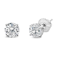 Load image into Gallery viewer, 14K White Gold 1.0 Cttw Round Brilliant Cut Lab Grown White Diamond 4-Prong Classic Solitaire Stud Earrings (F-G Color, VS1-VS2 Clarity)
