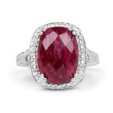 将图片加载到图库查看器，7.60 Carat Dyed Ruby .925 Sterling Silver Ring
