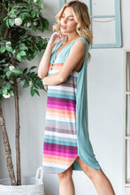 将图片加载到图库查看器，Full Size Striped Sleeveless V Neck Dress For Women – Timeless Striped V Neck Dress, Sophisticated Sleeveless Dress, Classic Striped Dress, Flattering V Neck Dress, Versatile Sleeveless Dress, Chic Striped Dress, Elegant V Neck Dress
