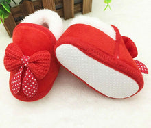 将图片加载到图库查看器，Winter Newborn Infant Baby Girls Boys Shoes Bow-knot Fur Ankle Length Autumn Warm Snow Boots 0-18M Babies
