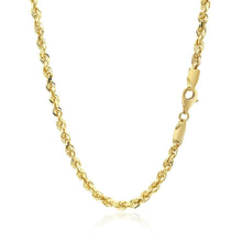 将图片加载到图库查看器，3.5mm 10k Yellow Gold Solid Diamond Cut Rope Chain
