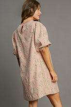 Load image into Gallery viewer, Elegant Floral Puff Sleeve Mini Dress Vintage-Inspired Women’s Dress Retro Timeless Design Dress
