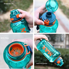 将图片加载到图库查看器，1.2 Liter Large Capacity Sport Water Bottle with Rope Durable Portable Gym Fitness Outdoor Drinking Plastic Bottles Eco-Friendly Plastic Cup Men's high Temperature Resistant Large Capacity Outdoor Portable Water Bottle Sports Fitness Water Bottle
