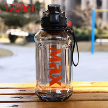 将图片加载到图库查看器，1.2 Liter Large Capacity Sport Water Bottle with Rope Durable Portable Gym Fitness Outdoor Drinking Plastic Bottles Eco-Friendly Plastic Cup Men's high Temperature Resistant Large Capacity Outdoor Portable Water Bottle Sports Fitness Water Bottle
