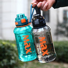 将图片加载到图库查看器，1.2 Liter Large Capacity Sport Water Bottle with Rope Durable Portable Gym Fitness Outdoor Drinking Plastic Bottles Eco-Friendly Plastic Cup Men's high Temperature Resistant Large Capacity Outdoor Portable Water Bottle Sports Fitness Water Bottle
