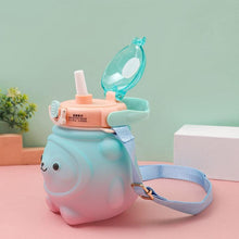 Load image into Gallery viewer, 800ML Water Bottle for Kids with Straw Mug Cup Bear Summer Outdoor Sport Plastic Girls School Cute Drinking Cup Bear Water Bottle with Straw and Strap Cute Water Bottles for Kids Drinking Water Bottles Portable Leak Proof
