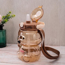 Load image into Gallery viewer, 800ML Water Bottle for Kids with Straw Mug Cup Bear Summer Outdoor Sport Plastic Girls School Cute Drinking Cup Bear Water Bottle with Straw and Strap Cute Water Bottles for Kids Drinking Water Bottles Portable Leak Proof
