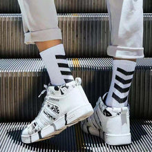 Load image into Gallery viewer, 1 Pair Brand New Fashion Pure Cotton Black White Crew Unisex Socks Sports High Skateboard Blaze Street Wear Happy Long Warm Winter And Autumn Socks For Men And Women
