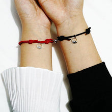 Load image into Gallery viewer, 1 Pair Magnet Couple Bracelets Fashion Simple Solid Color Couple Bracelet Pendants Weaving Bracelet Adjustable Mutual Attraction Weave Rope Braided Charm Pendants Bracelet With Magnetic Bells Vows Of Eternal Love Bracelet For Women Men Gift
