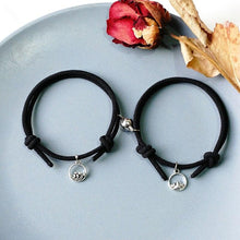 Load image into Gallery viewer, 1 Pair Magnet Couple Bracelets Fashion Simple Solid Color Couple Bracelet Pendants Weaving Bracelet Adjustable Mutual Attraction Weave Rope Braided Charm Pendants Bracelet With Magnetic Bells Vows Of Eternal Love Bracelet For Women Men Gift
