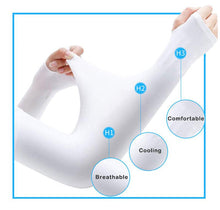 Load image into Gallery viewer, 1 Pair Sport Sun Protection Arm Covers Cooling For Men Women Summer Sunblock Cycling Driving Golf Running Unisex Elbow Cover Outdoor Cycling Running Fishing Driving Cool Anti-UV Arm Sleeves For Workout

