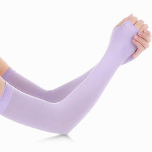 将图片加载到图库查看器，1 Pair Unisex Cool Cycling Sleeve Sport Cooling Arm Sleeves Anti-sunburn Sunscreen UV Sports Fitness Sun Protection Arm Women Sleeves Cooling Arms Men Sports Safety Sleeves Long Soft Tennis Arm Cover
