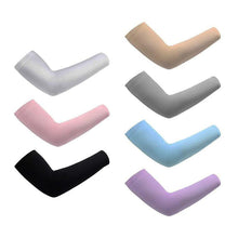 将图片加载到图库查看器，1 Pair Unisex Cool Cycling Sleeve Sport Cooling Arm Sleeves Anti-sunburn Sunscreen UV Sports Fitness Sun Protection Arm Women Sleeves Cooling Arms Men Sports Safety Sleeves Long Soft Tennis Arm Cover
