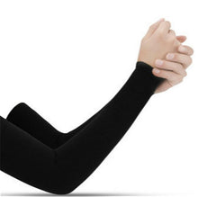 将图片加载到图库查看器，1 Pair Unisex Cool Cycling Sleeve Sport Cooling Arm Sleeves Anti-sunburn Sunscreen UV Sports Fitness Sun Protection Arm Women Sleeves Cooling Arms Men Sports Safety Sleeves Long Soft Tennis Arm Cover
