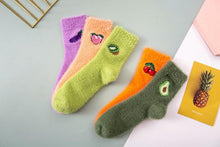 将图片加载到图库查看器，1 pairs Thermal Fluffy Socks Autumn-Winter New Year Socks New Fashion Warm Avocado Cherry Eggplant Socks Warm Ankle Socks Winter Socks For Men And Women
