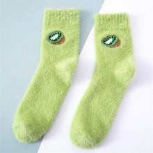 将图片加载到图库查看器，1 pairs Thermal Fluffy Socks Autumn-Winter New Year Socks New Fashion Warm Avocado Cherry Eggplant Socks Warm Ankle Socks Winter Socks For Men And Women
