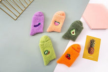将图片加载到图库查看器，1 pairs Thermal Fluffy Socks Autumn-Winter New Year Socks New Fashion Warm Avocado Cherry Eggplant Socks Warm Ankle Socks Winter Socks For Men And Women
