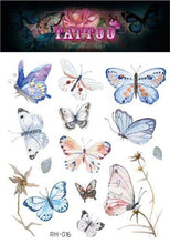 Load image into Gallery viewer, 1 Pc Butterfly 3D Temporary Tattoo 52 Style Waterproof Butterfly Tattoos Stickers Temporary Colorful Design For Womens
