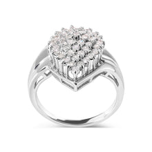 将图片加载到图库查看器，10K White Gold 1/2 Cttw Diamond Pear Shaped Cluster Ring (H-I Color, I1-I2 Clarity) - Ring Size 7
