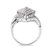 将图片加载到图库查看器，10K White Gold 1/2 Cttw Diamond Pear Shaped Cluster Ring (H-I Color, I1-I2 Clarity) - Ring Size 7
